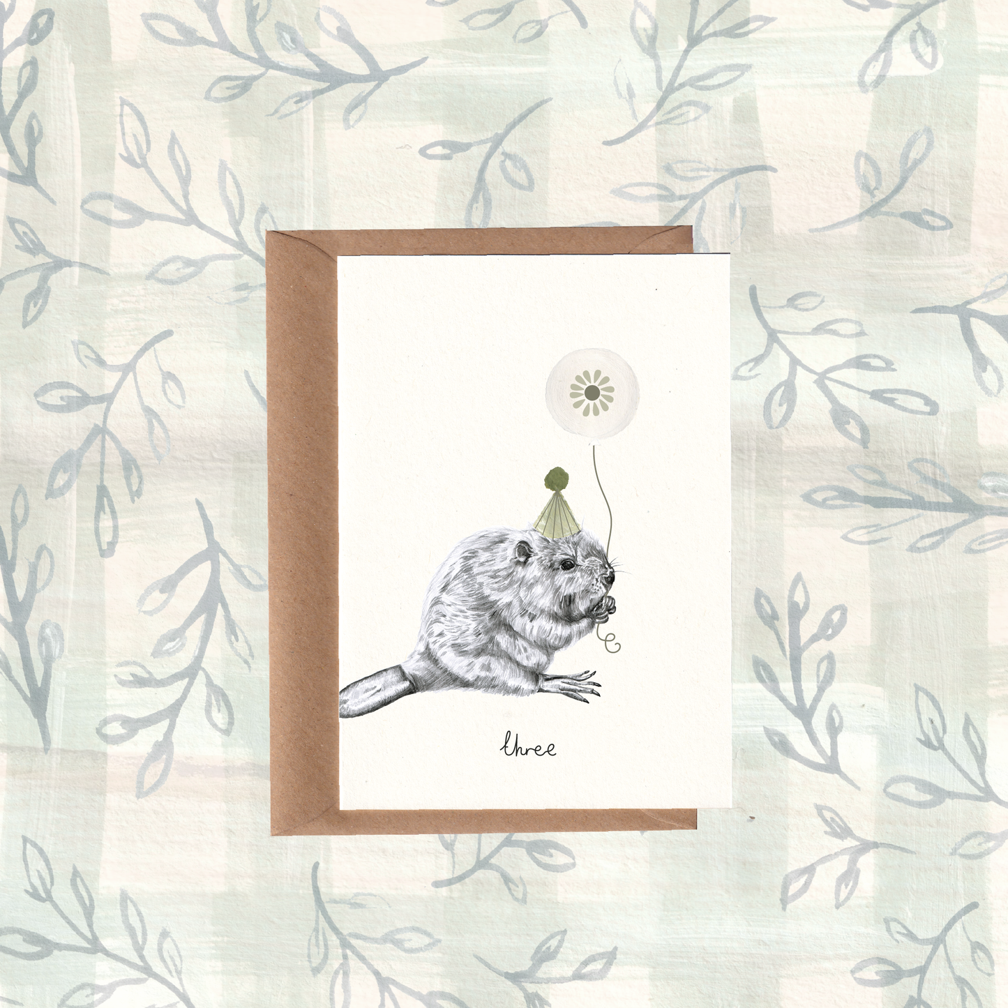 Woodland Podgy Beaver No3 Card