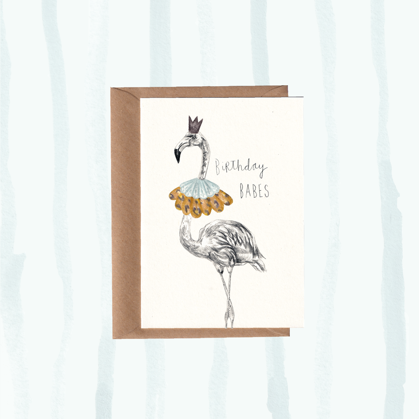 Birthday Babes Flamingo Card.