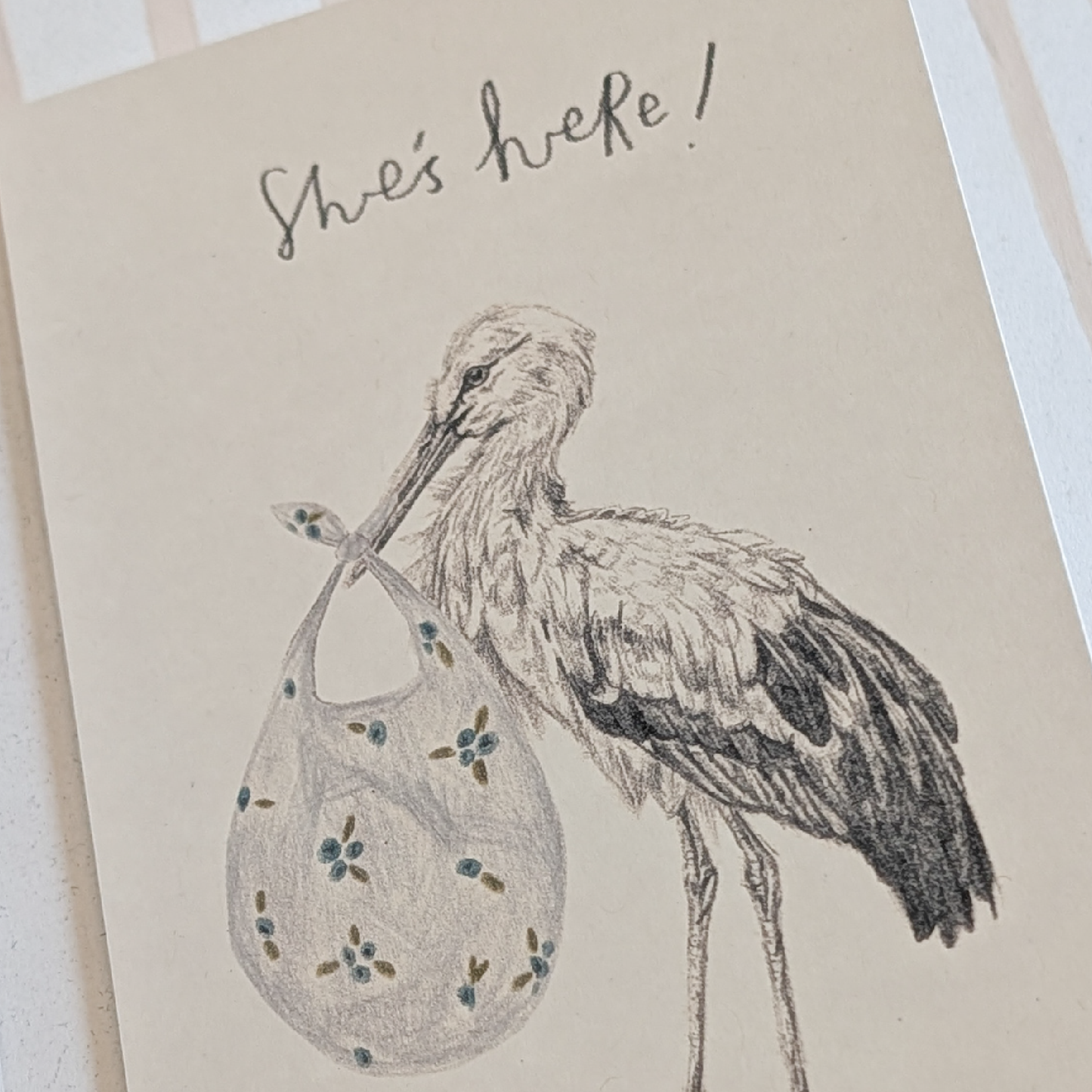 She's here! New Baby Card.