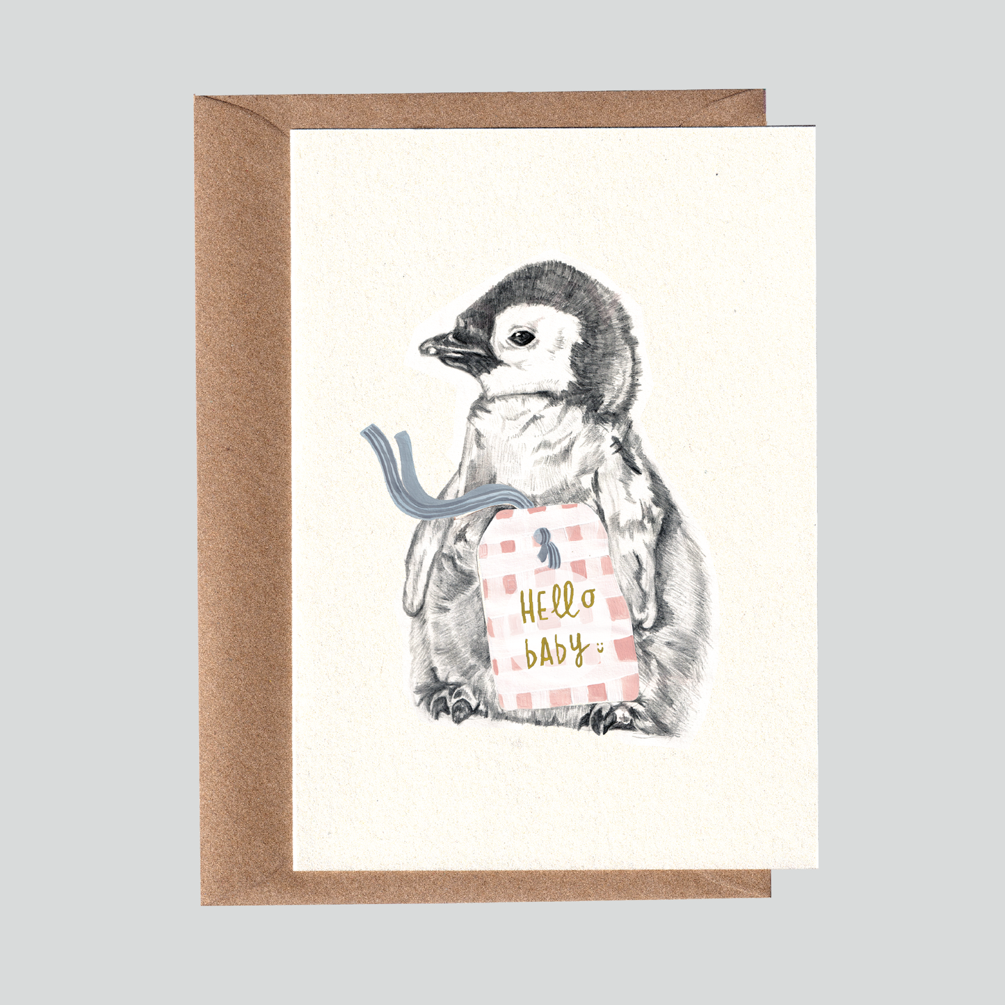 Hello Baby Penguin Card.