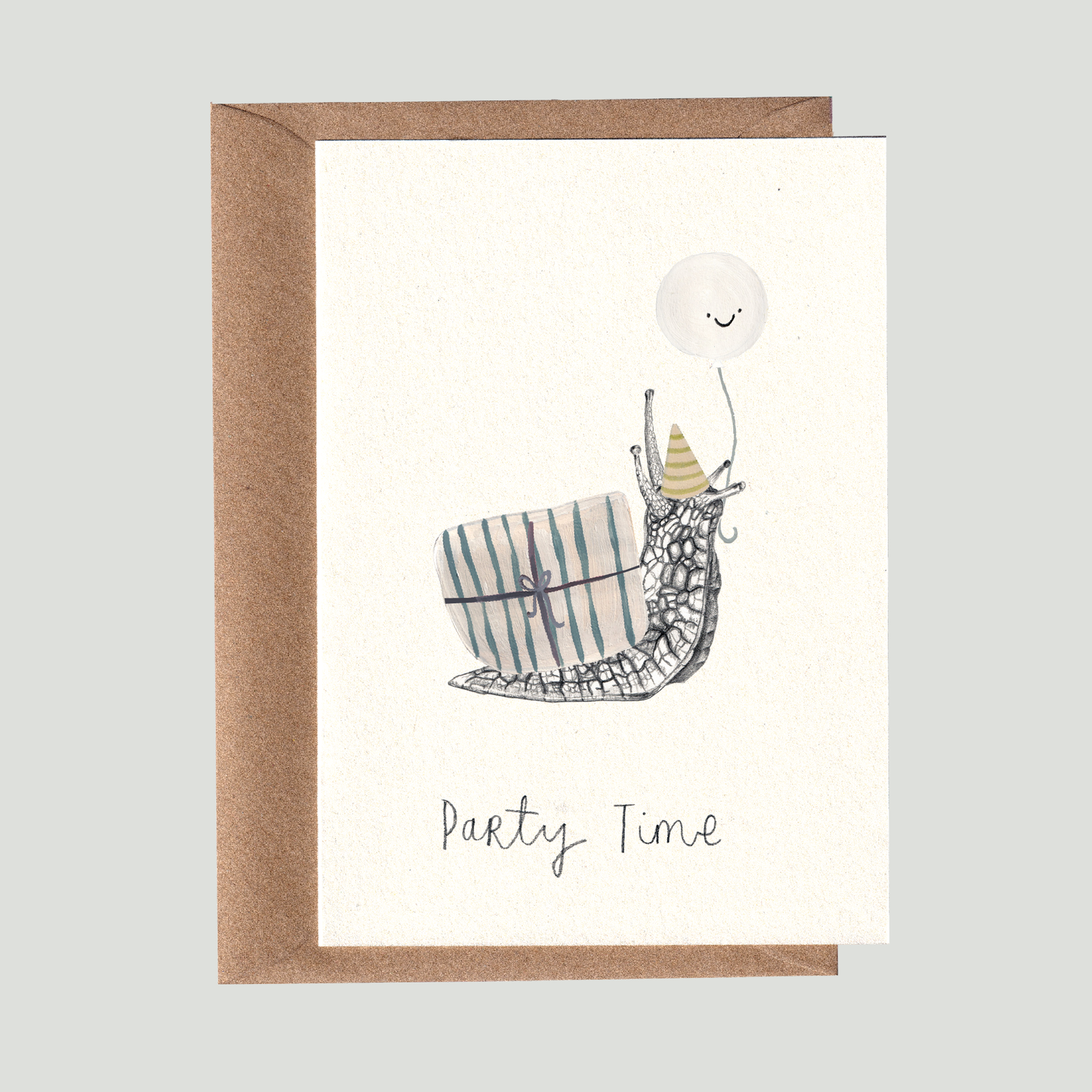 Party Time Snail Birthday Card.