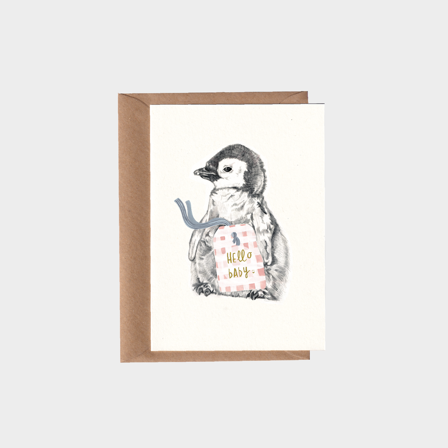 Hello Baby Penguin Card.