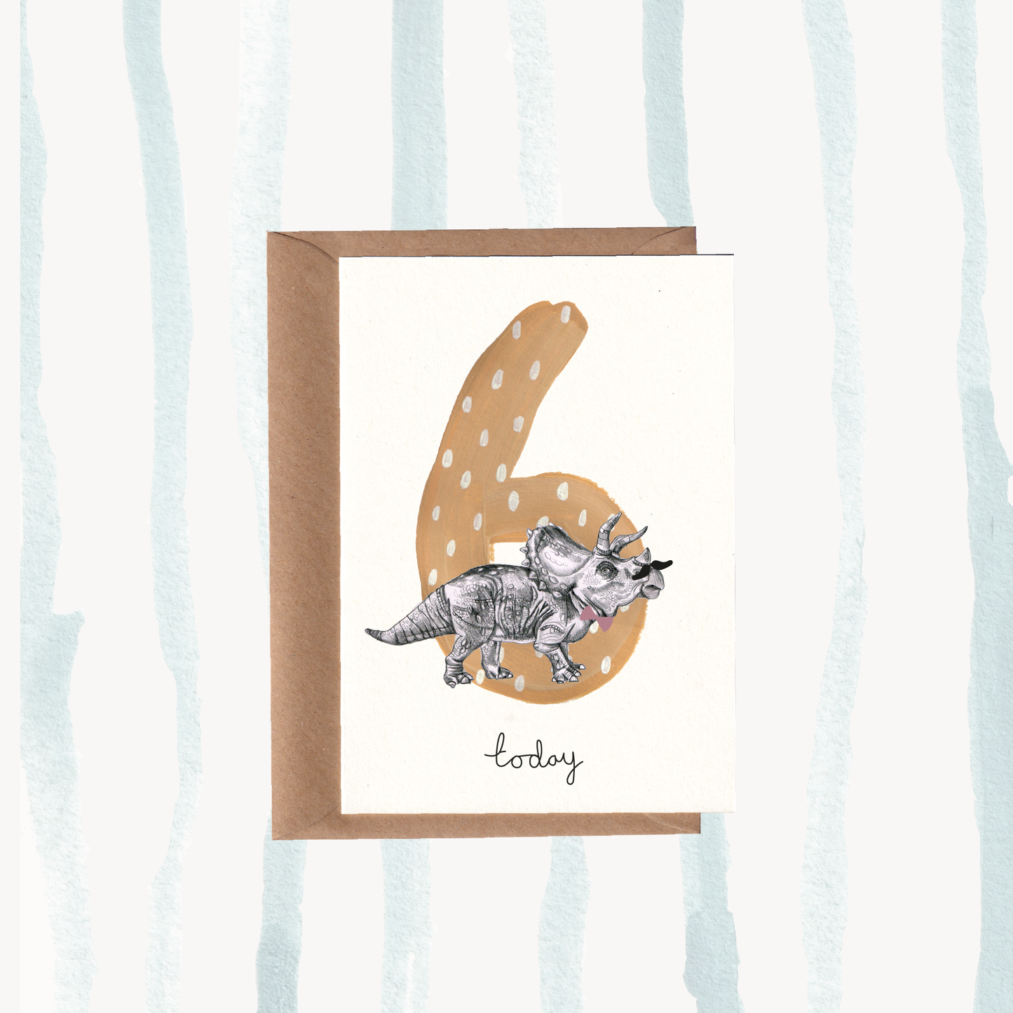 Dino | Tricerratops No6 Birthday Card