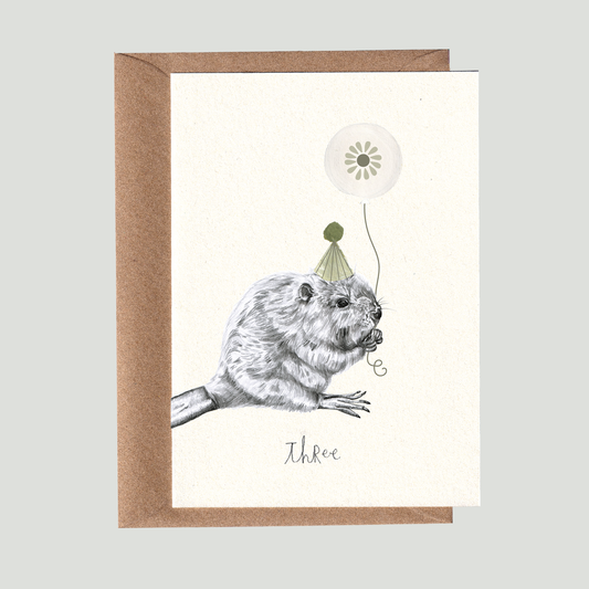 Woodland Podgy Beaver No3 Card