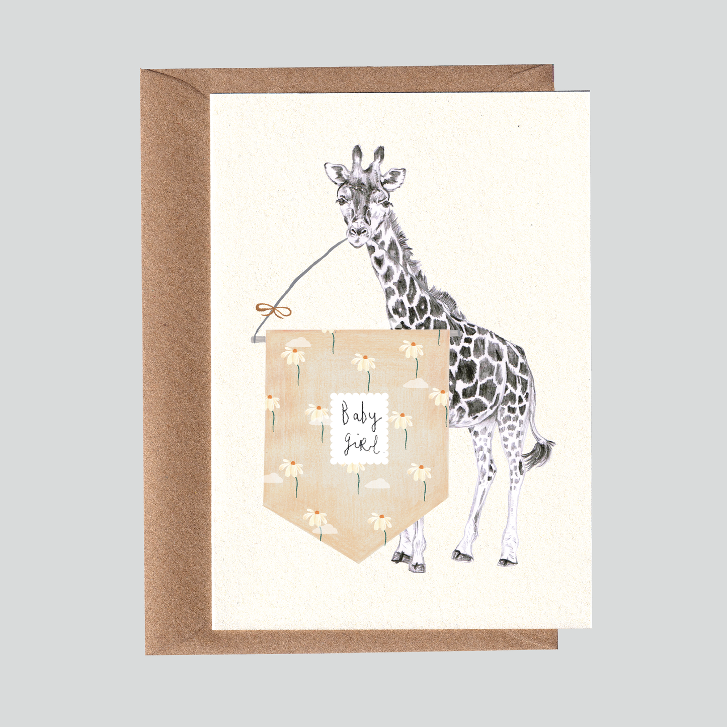 Baby Girl Giraffe Card.