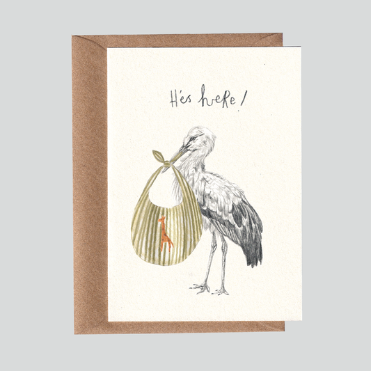 He's here! New Baby Card.
