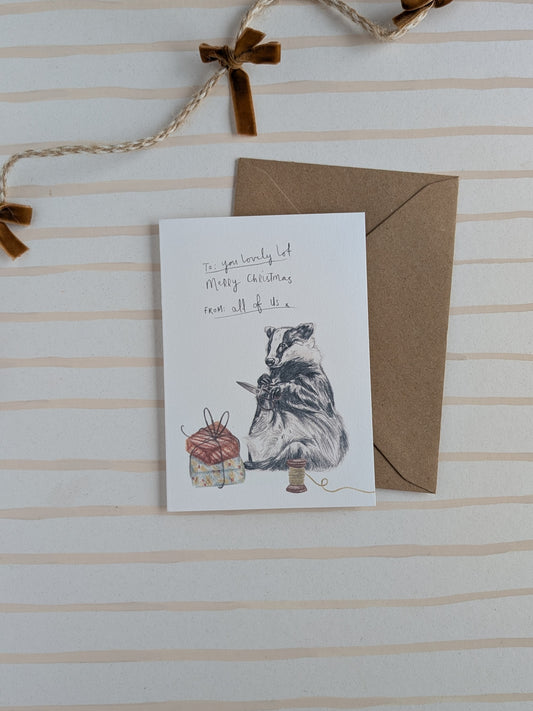 Christmas Badger Card.