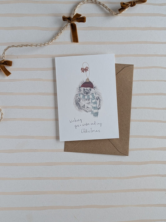 Christmas Hedgehog Card.
