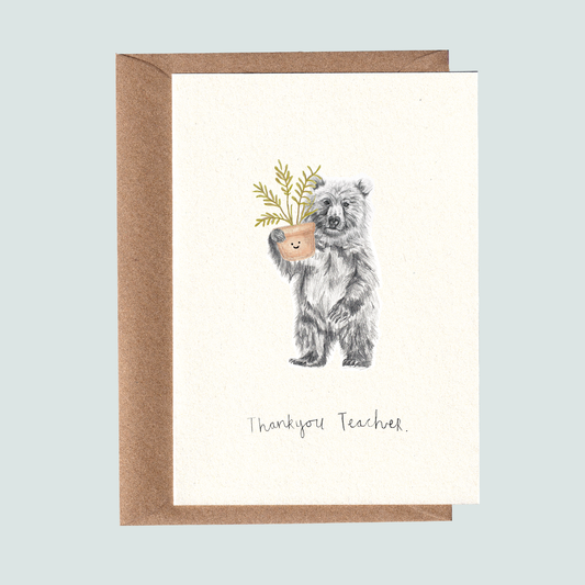 Bear Thank you teacher card