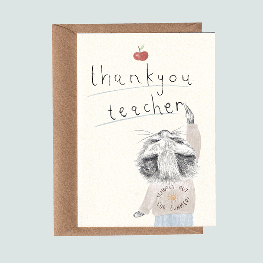 Thank you teacher writing Card