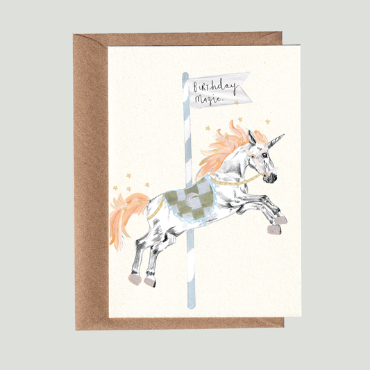 Birthday Magic. Unicorn Card.