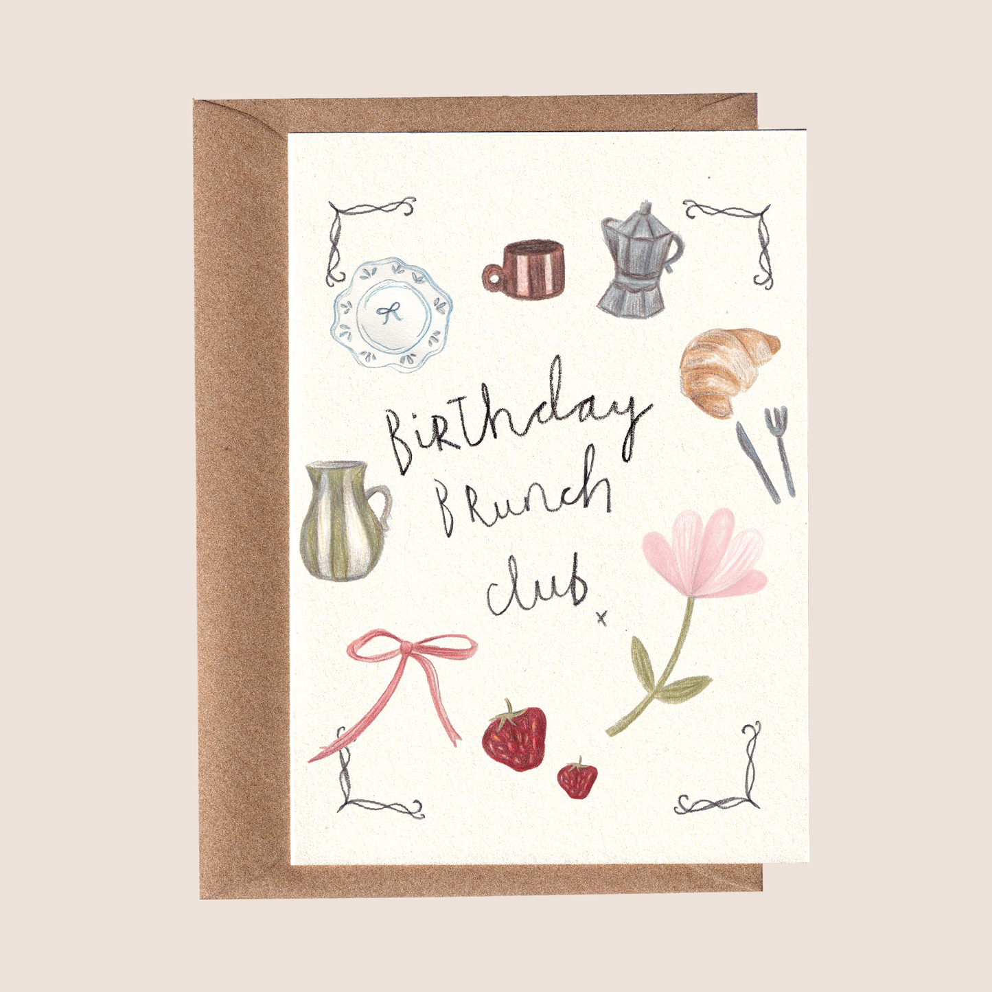 Birthday Brunch Club Card.