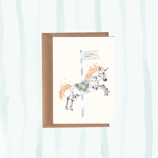 Birthday Magic. Unicorn Card.