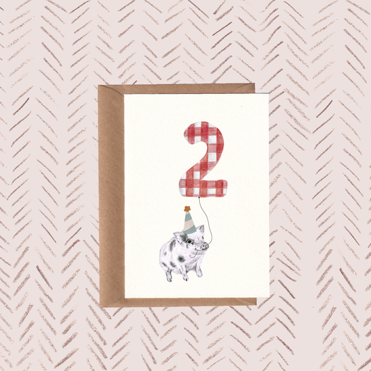 Farm Yard | No2 Piglet Birthday Card