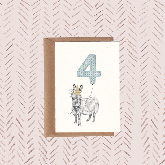Farm Yard | No4 Donkey Birthday Card