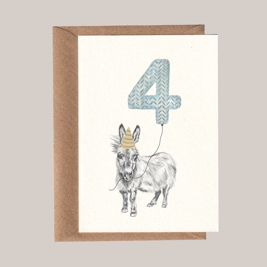 Farm Yard | No4 Donkey Birthday Card