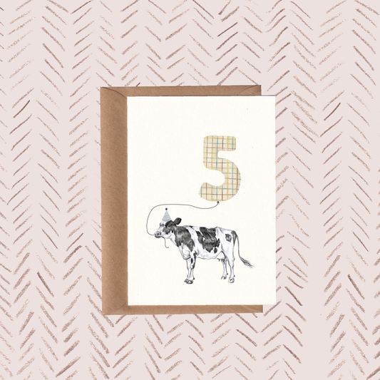 Farm Yard | No5 Cow Birthday Card