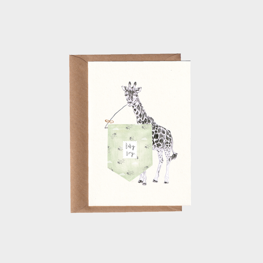 Baby Boy Giraffe Card.