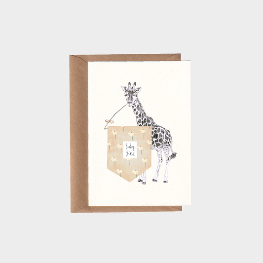 Baby Girl Giraffe Card.