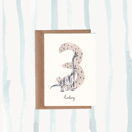 Dino | Brachiosaurus No3 Birthday Card.