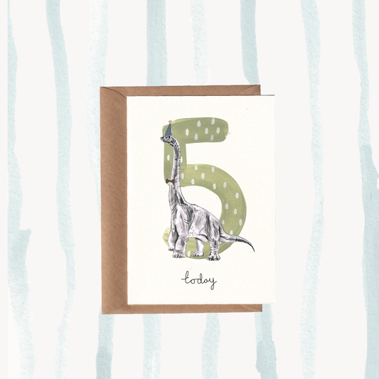 Dino | Brachiosaurus No5 Birthday Card.