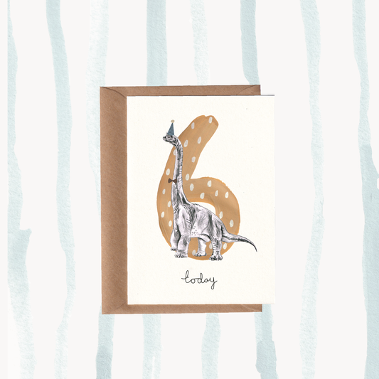 Dino | Brachiosaurus No6 Birthday Card.