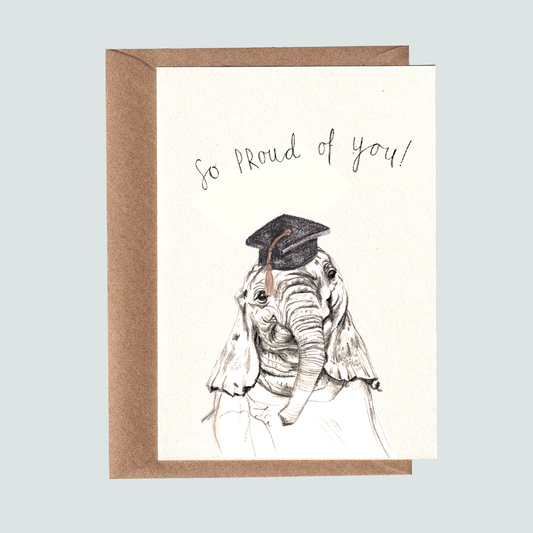 Graduation elephant card.