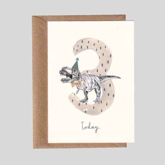Dino | T -Rex No3 Birthday Card.