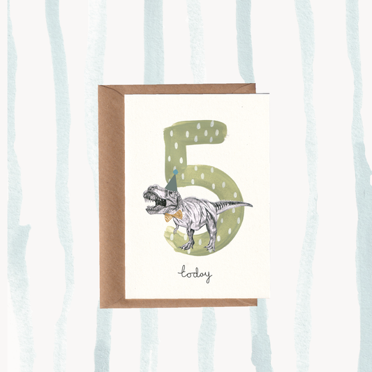 Dino | T-Rex No5 Birthday Card.