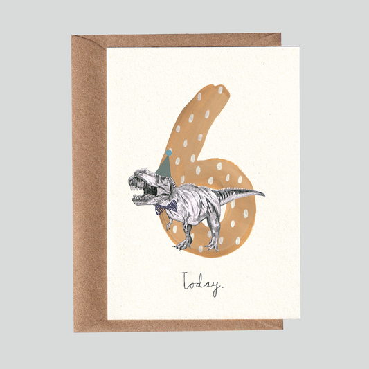 Dino | T-Rex No6 Birthday Card.