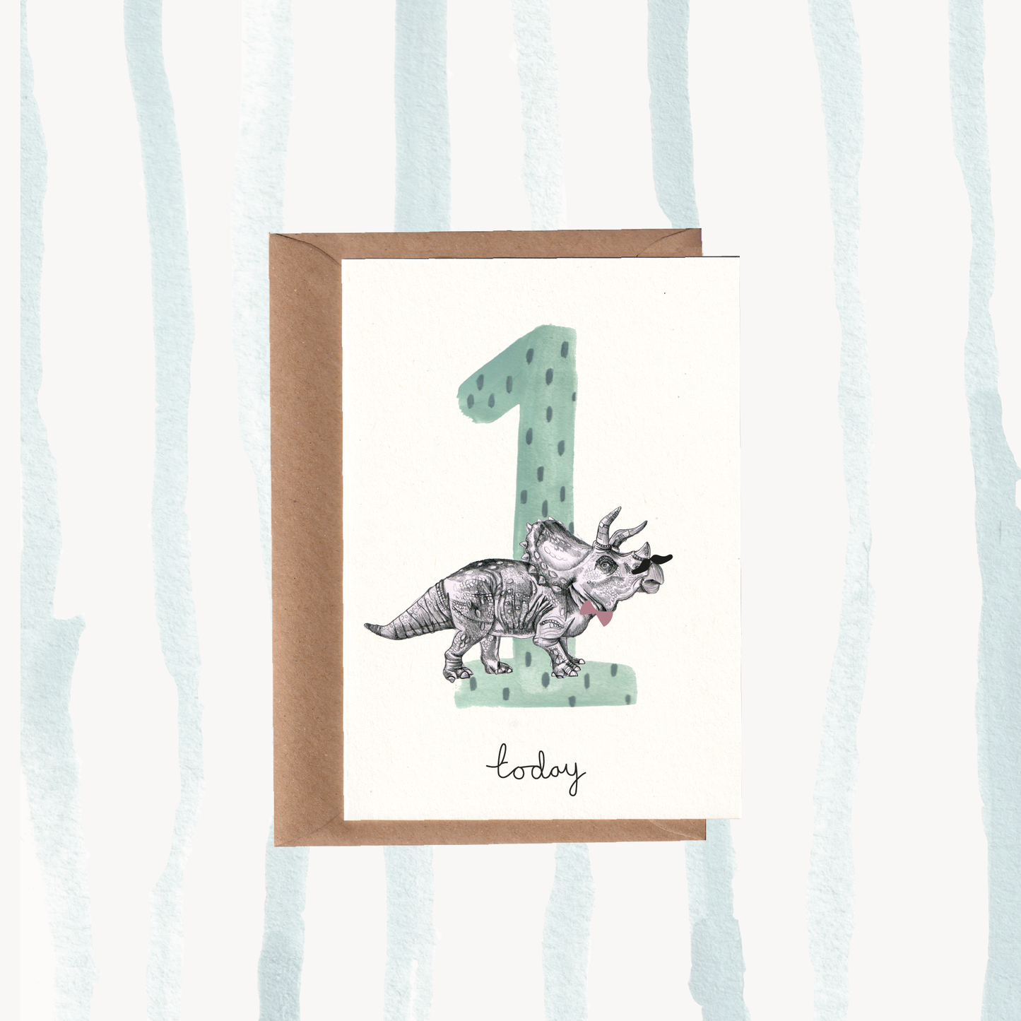 Dino | Tricerratops No1 Birthday Card.