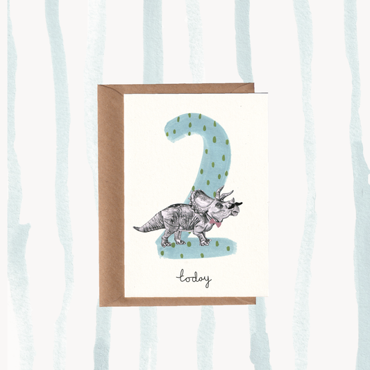 Dino | Tricerratops No2 Birthday Card