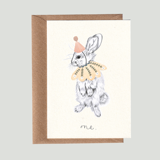 Woodland White Rabbit No1 Card